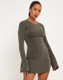 image of Onata Long Sleeve Mini Dress in Dark Grey