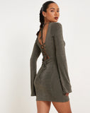 image of Onata Long Sleeve Mini Dress in Dark Grey