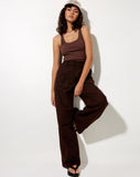 Image of Nilam Vest Top in Rib Deep Mahogany