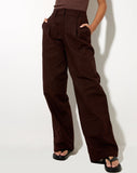 Image of Onfal Wide Leg Trouser in Rami Bitter Chocolate