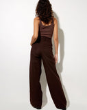 Image of Onfal Wide Leg Trouser in Rami Bitter Chocolate