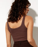 Image of Nilam Vest Top in Rib Deep Mahogany