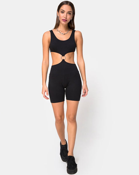 Orca Cutout Unitard in Black