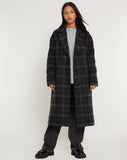 image  of Orlova Coat in Check Navy Black and Brown