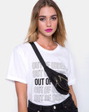 Oversize Basic Tee in Out of Order  White