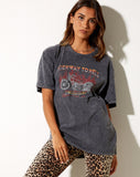 Image of Oversize Basic Tee in Black Wash Motorcycles