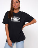 Oversized Basic Tee in 'I thought I was dreaming' Black by Motel