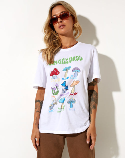 Image of Oversize Basic Tee in White Champignons