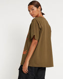 image of Oversize Basic Tee in Khaki Girls Girls Girls