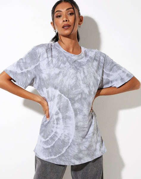 Oversize Basic Tee in Lunar Rock Radial Tie Dye