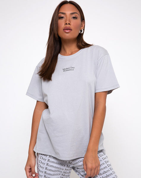 Oversize Basic Tee in Modern Day Romantics Grey