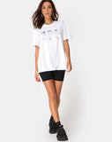 Oversize Basic Tee in White with Dancing Drake