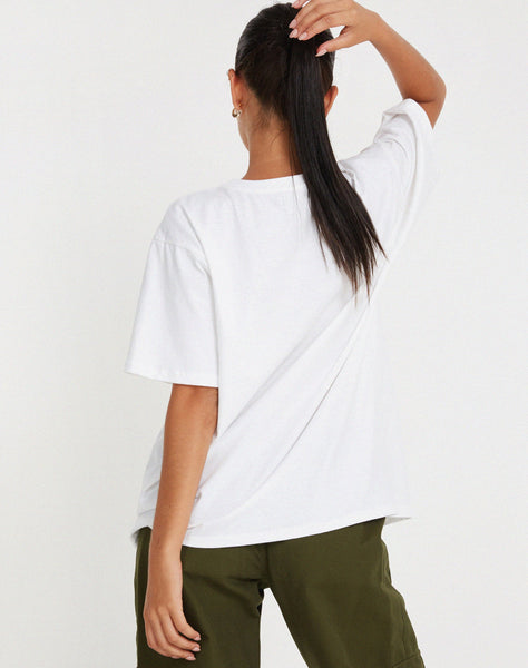 image of Oversize Basic Tee in White Motel Angel