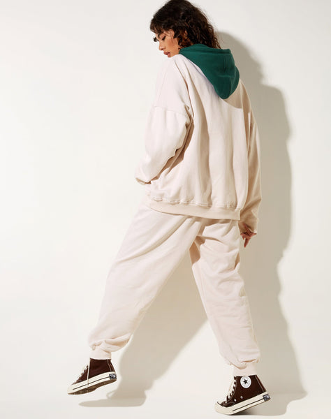 Image of Oversize Hoodie in Forest Green Winter White M Embro