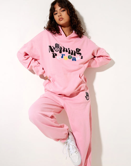 Image of Oversize Hoodie in Peony Pink Nothing Personal