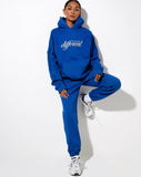 Image of Oversize Hoodie in Cobalt It Just Hits Different Embro