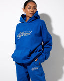 Image of Oversize Hoodie in Cobalt It Just Hits Different Embro