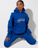 Image of Oversize Hoodie in Cobalt It Just Hits Different Embro