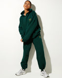 Oversize Hoodie in Bottle Green Cupid Embro