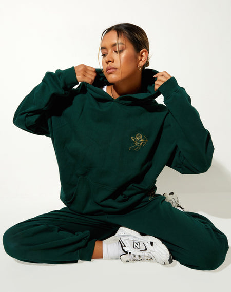 Oversize Hoodie in Green Graffiti Magic Embro