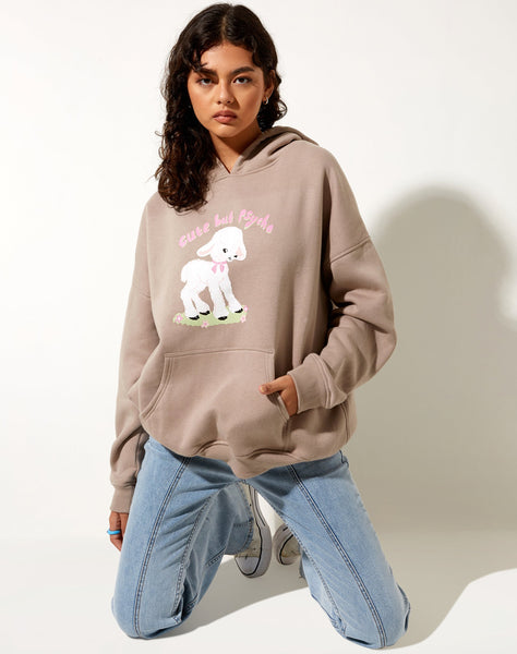 Image of Oversize Hoodie in Mushroom Cute But Psycho