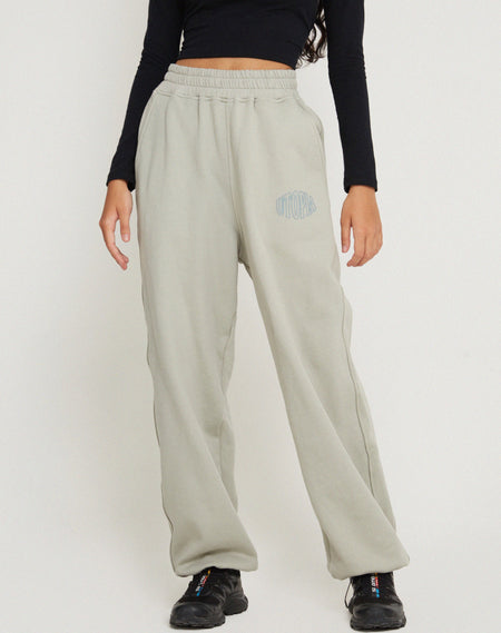 Benton Wide Leg Jogger in Beluga Grey