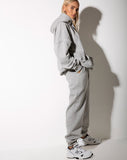 Image of Oversize Hoody in Greymarl Motel Barcode Embro