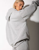 Image of Oversize Hoody in Greymarl Motel Barcode Embro