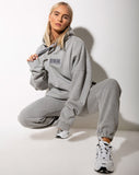 Basta Jogger in Grey Marl with 'Motel' Barcode Embro