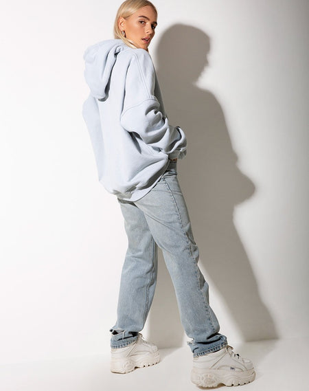 Hollack Hoodie in Lunar Rock with Motel Work Clothing Label Embro