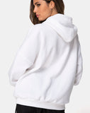 Oversize Hoody in White I Want it Embro