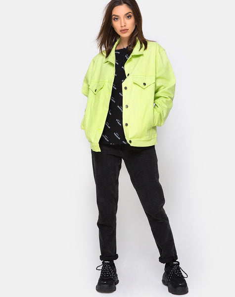 Oversize Denim Jacket in Lime