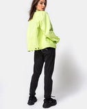 Oversize Denim Jacket in Lime