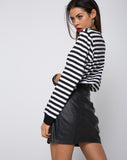 Oversize Longsleeve Tee in I Want Change BW Stripe