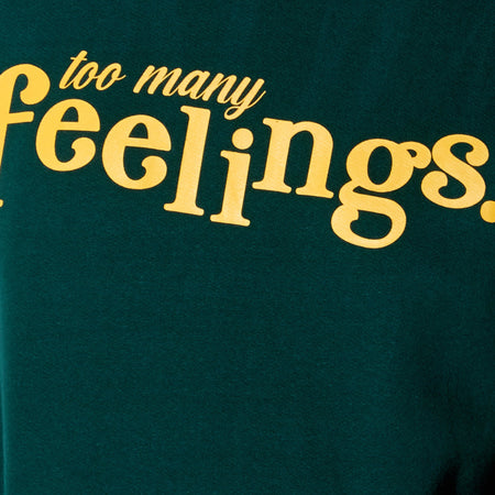 Oversize Hoody in Bottle Green 'Too Many Feelings'