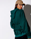 Oversize Hoody in Bottle Green 'Too Many Feelings'