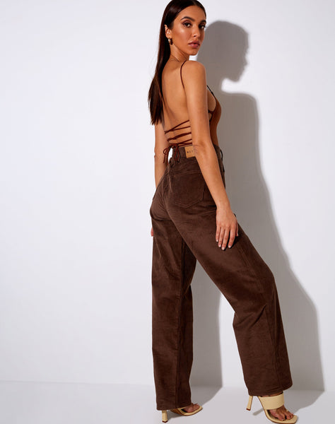 Image of Ozka Crop Top in Satin Chocolate