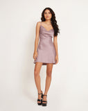 image of Paiva Mini Slip Dress in Satin Dark Rose