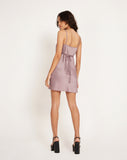 image of Paiva Mini Slip Dress in Satin Dark Rose