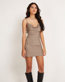 image of Paiva Mini Slip Dress in Satin Mink