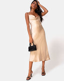 Palasha Dress in Satin Gold