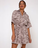 Pamela Shirt Dress in Easy Tiger Cocoa