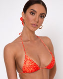 Pami Bikini Top in Sand Leopard Orange