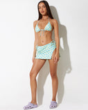 image of Goby Mini Skirt in Ditsy Flower Lime Blue