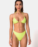 Pami Bikini Top in Coated Lime