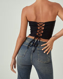 image of MOTEL X JACQUIE Panilka Bandeau Top in Black