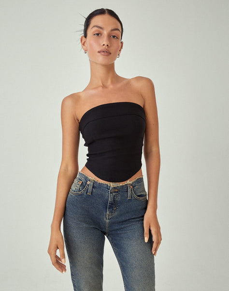 image of MOTEL X JACQUIE Panilka Bandeau Top in Black