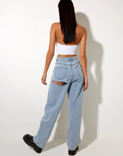 Image of Bum Rips Parallel Jean in Tonal Light Wash