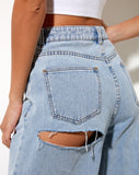 Image of Bum Rips Parallel Jean in Tonal Light Wash