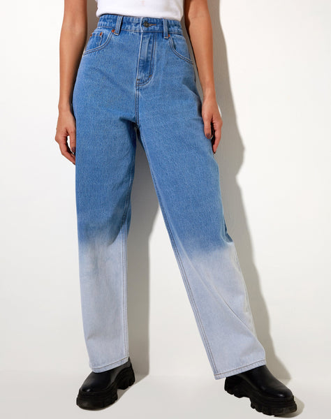 Dip Bleach Parallel Jeans in Super Light Wash